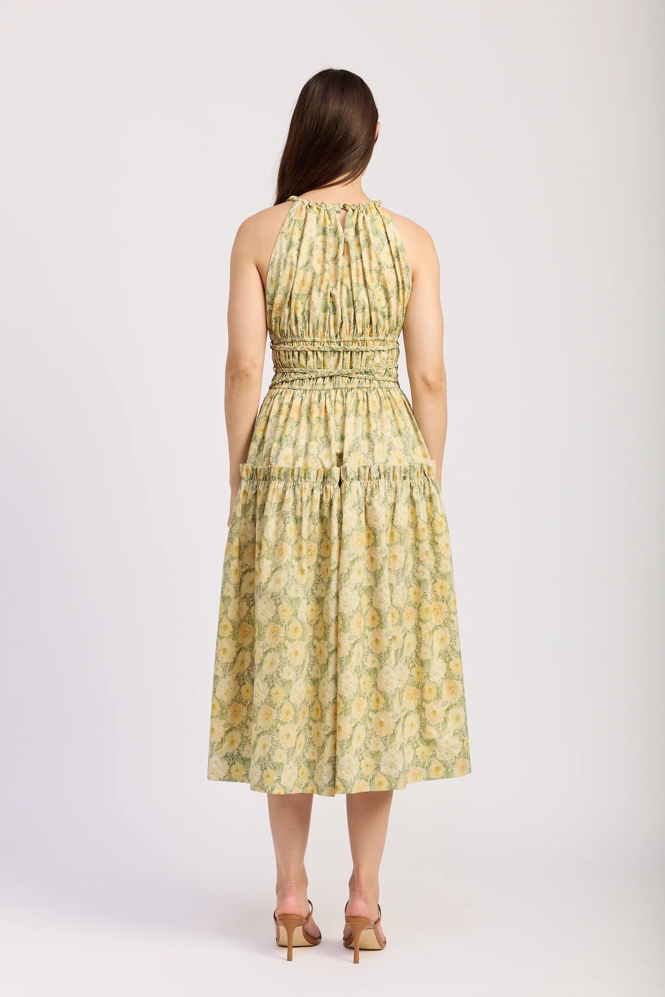 Blaine Midi Dress in Buttercup Sage