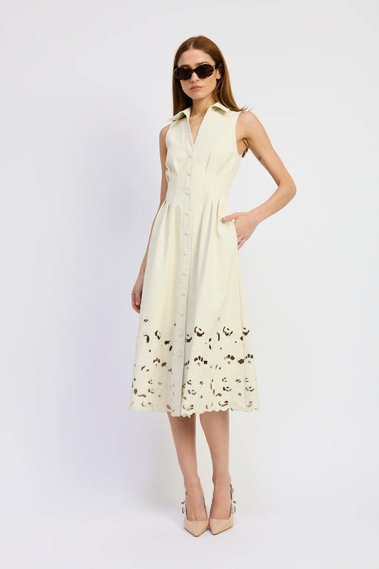 Alitzel Midi Dress in Ivory