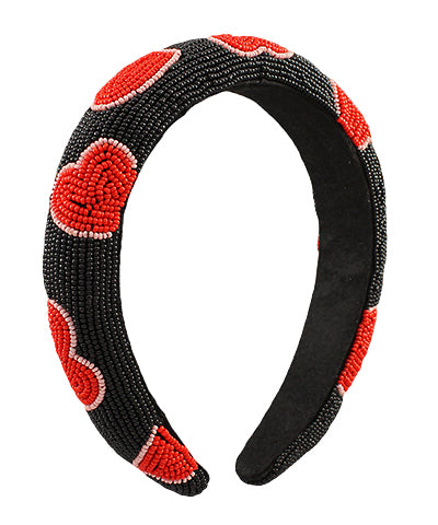 Beaded Heart Headband