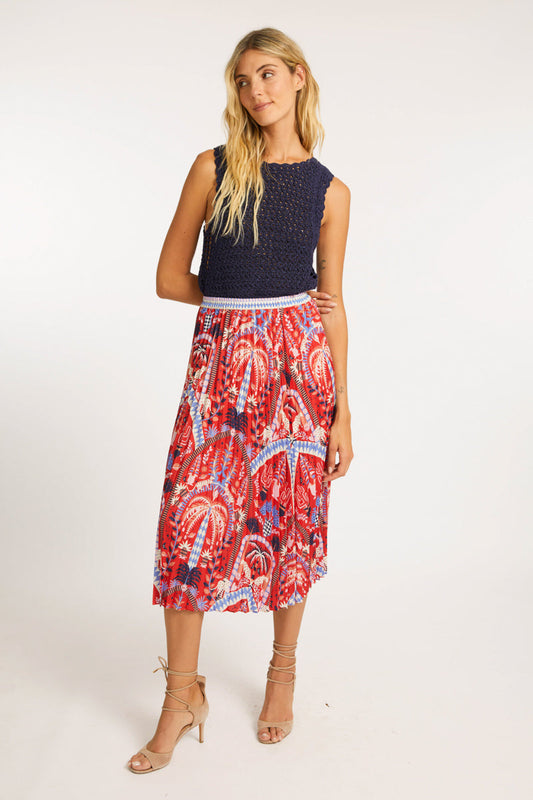 Mia Skirt in Ruby Tropics
