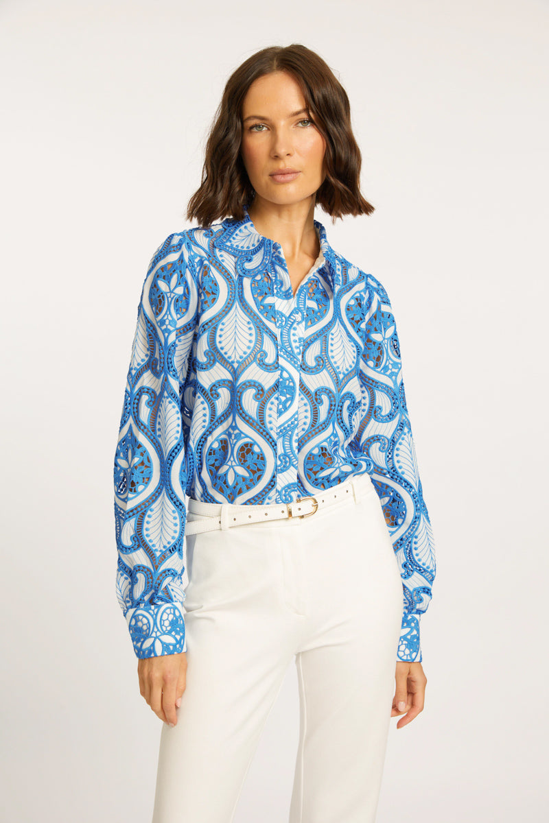 Emmie Top in French Blue Lace