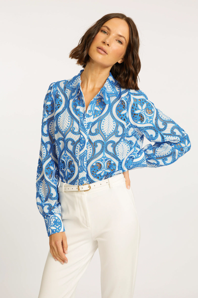 Emmie Top in French Blue Lace