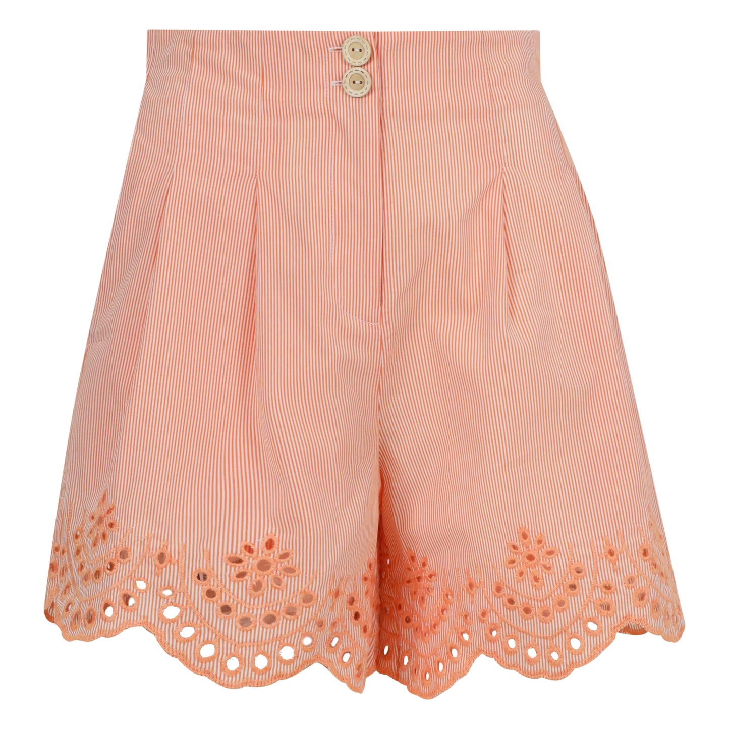 Lagos Short in Orange and White