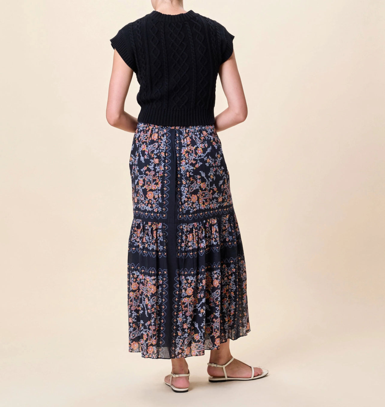 Marjorie Ankle Skirt in Dark La Ramos Print