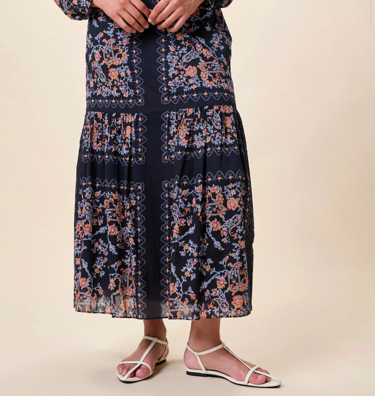Marjorie Ankle Skirt in Dark La Ramos Print