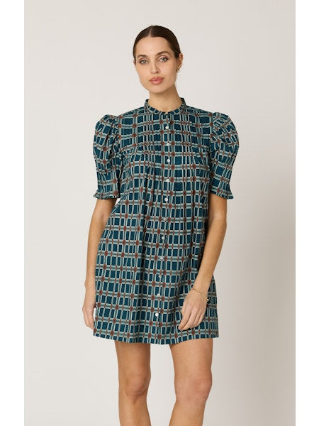 Nadia Mini Dress in Santo Stripe