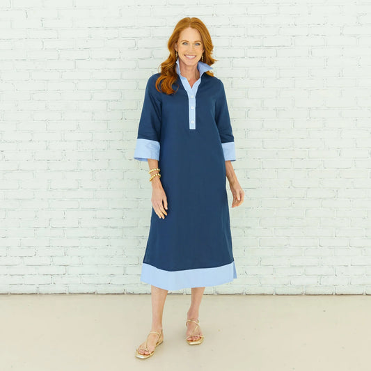 Carrie Long Dress in Navy
