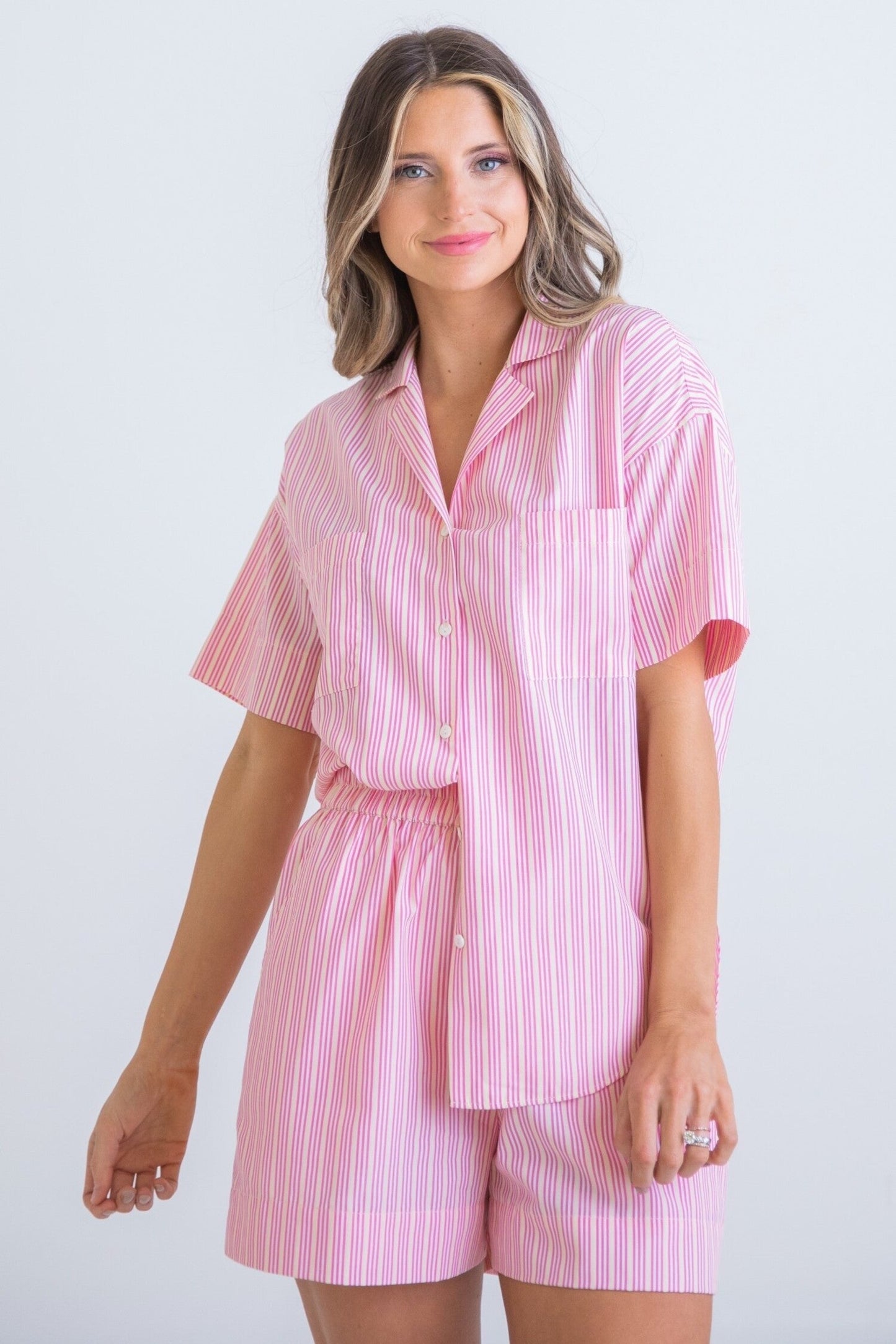 Stripe Poplin Pocket Short