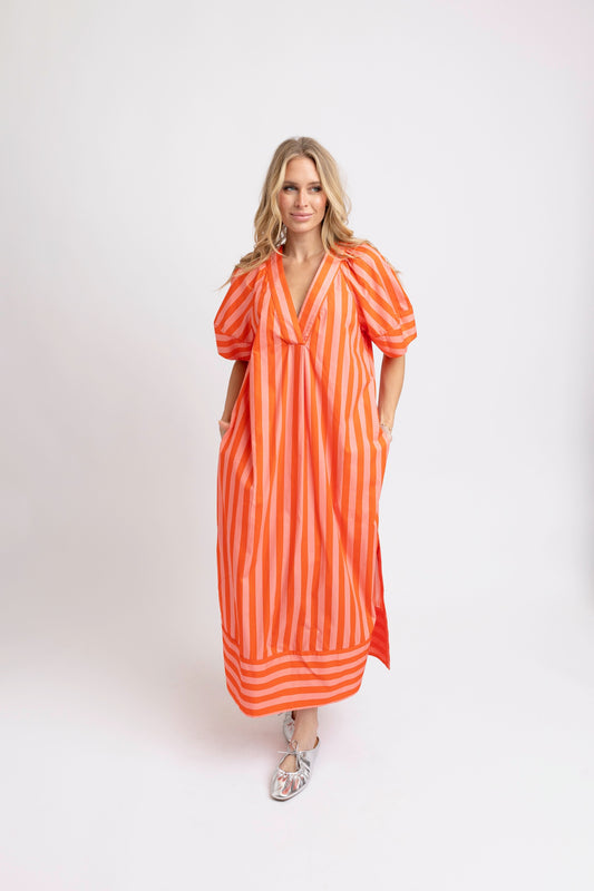 Coral Stripe Signature Maxi Dress