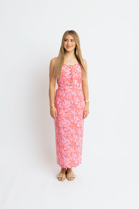 Tropical Linen Maxi Skirt