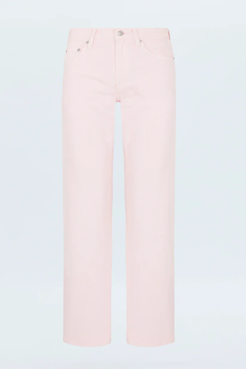 Lexi Mid Rise Bowed Straight Jean in Blush