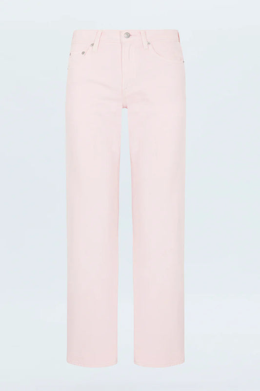 Lexi Mid Rise Bowed Straight Jean in Blush