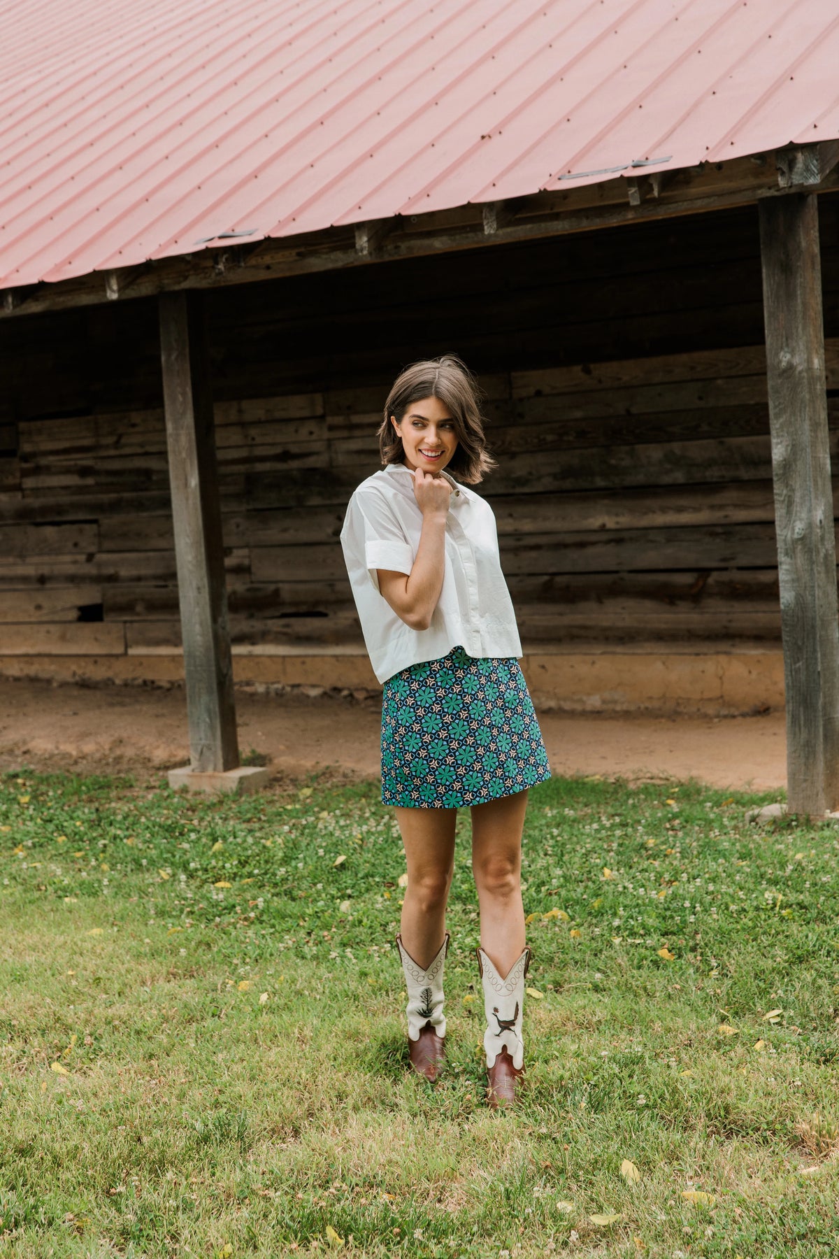 Mini Skirt in Slate Mosaic