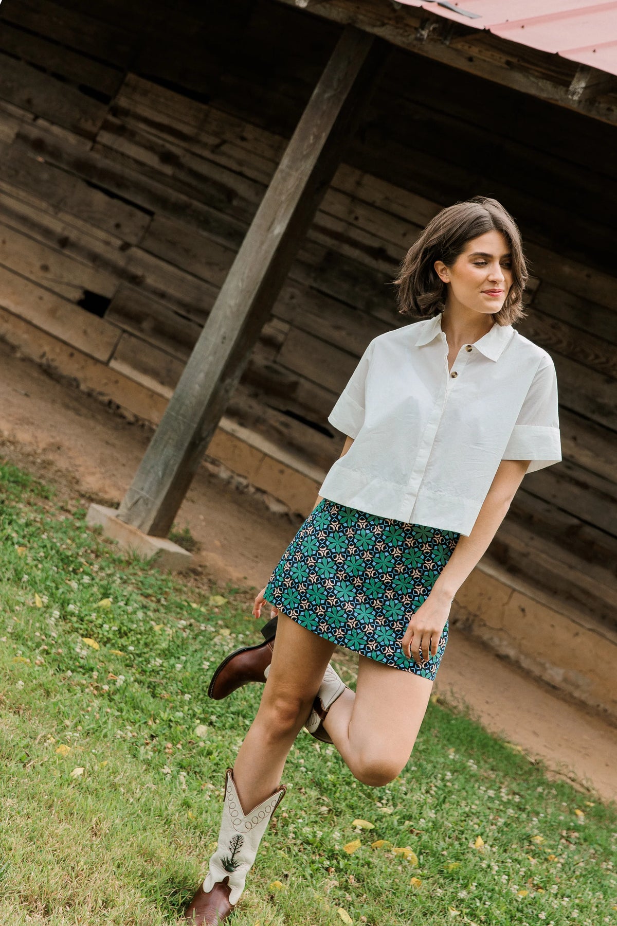 Mini Skirt in Slate Mosaic
