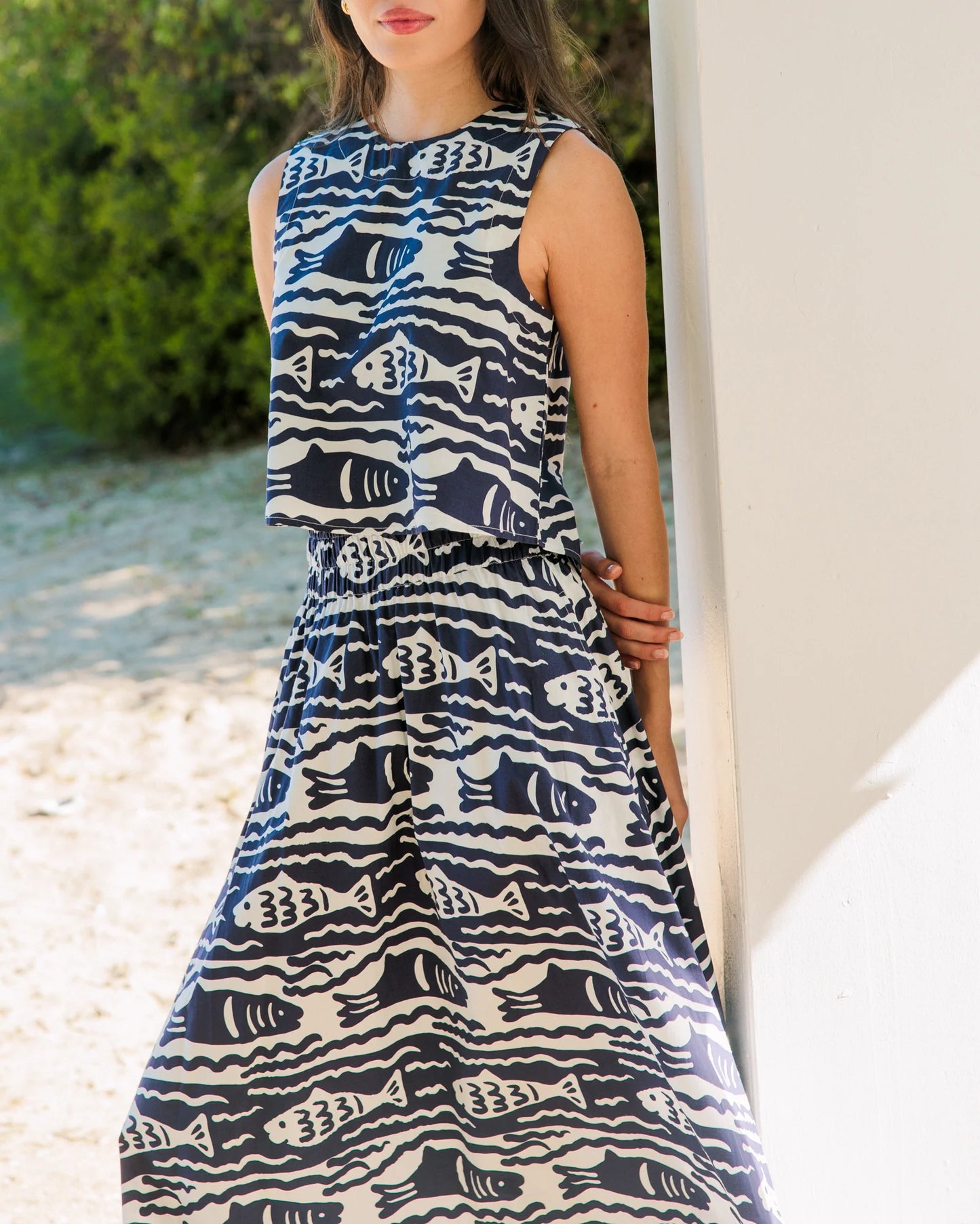Crop Top in Fish Print