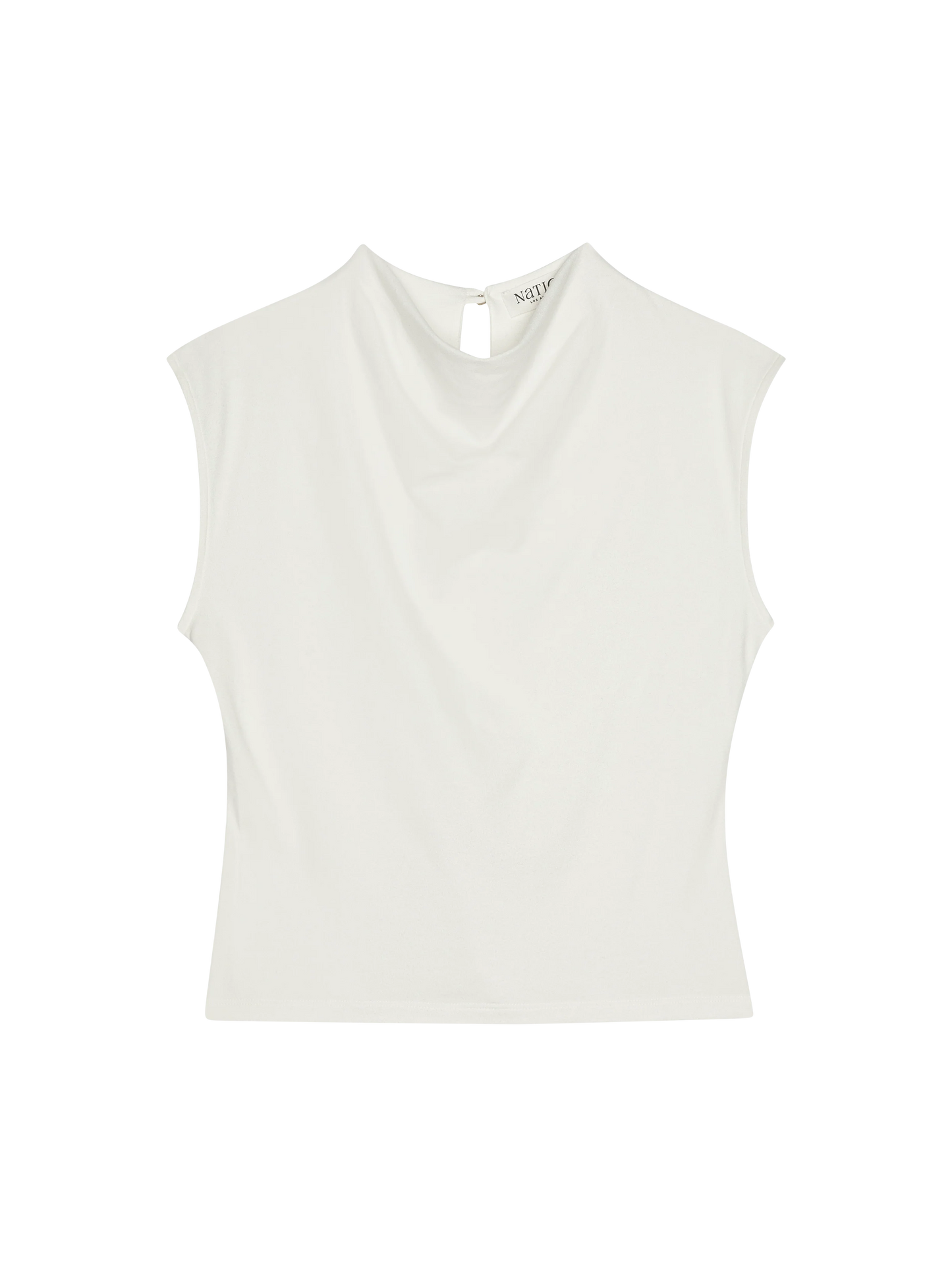 Lulu Mock Neck Top in Brushed Porcelain