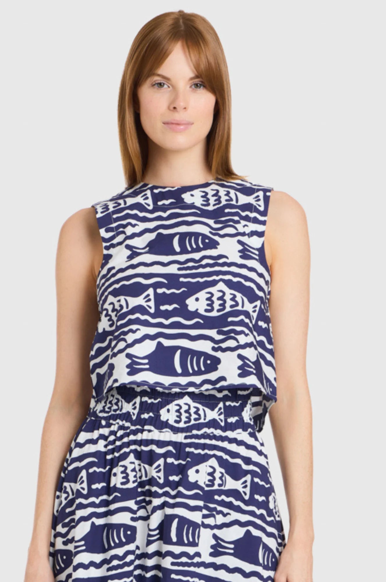 Crop Top in Fish Print