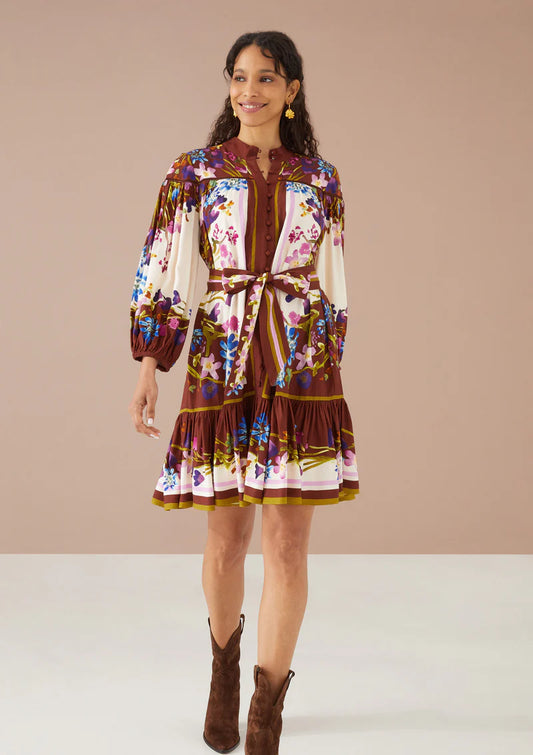 Lori-Anne Dress in Prairie Floral Cinnamon