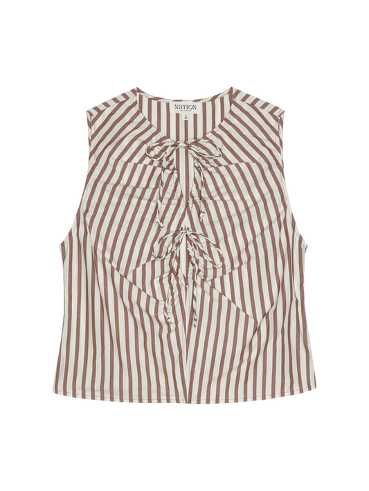 Mimmi Keyhole Top in Sable Stripe