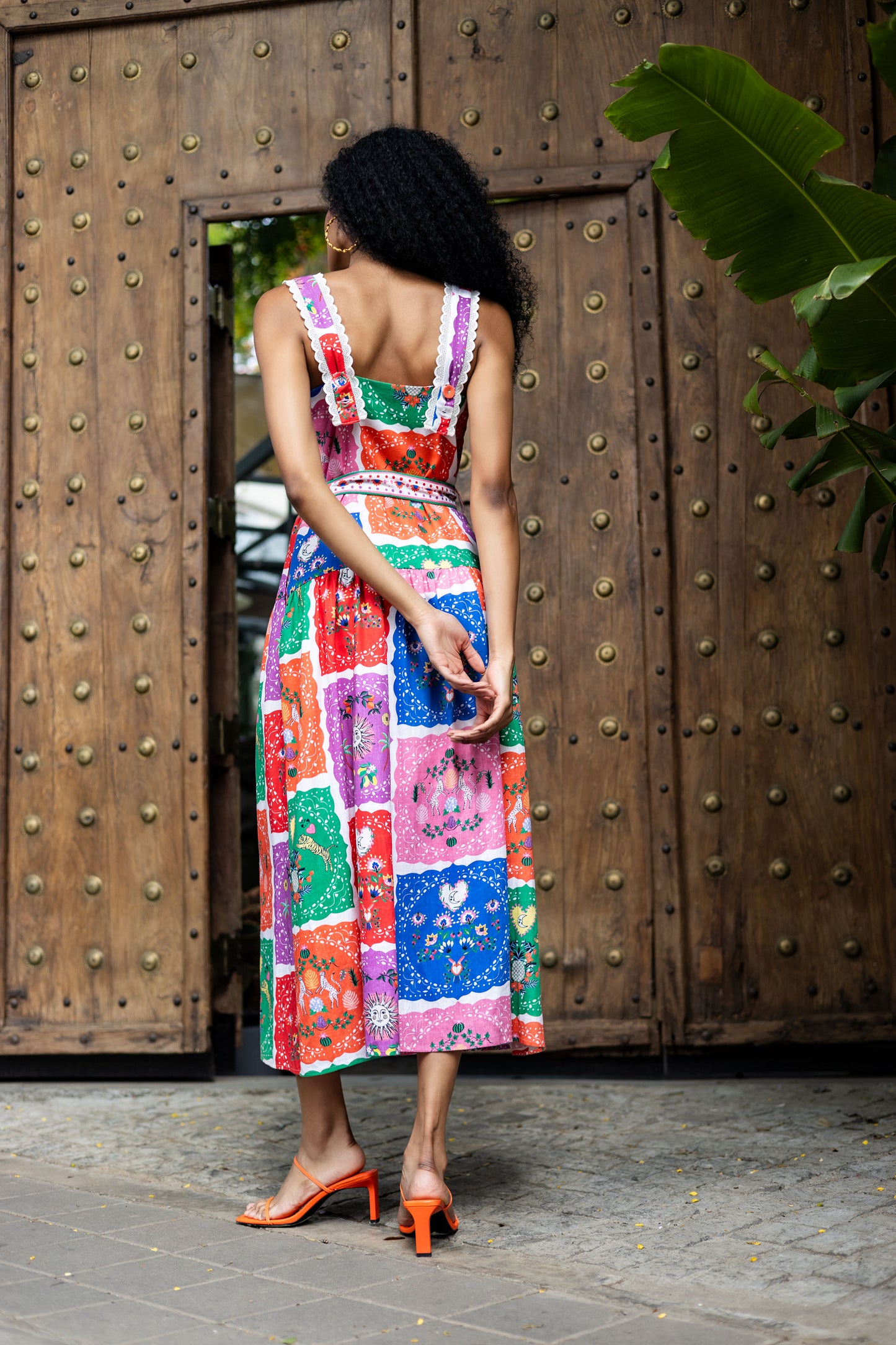 Victoria Maxi Dress in Multi Linen