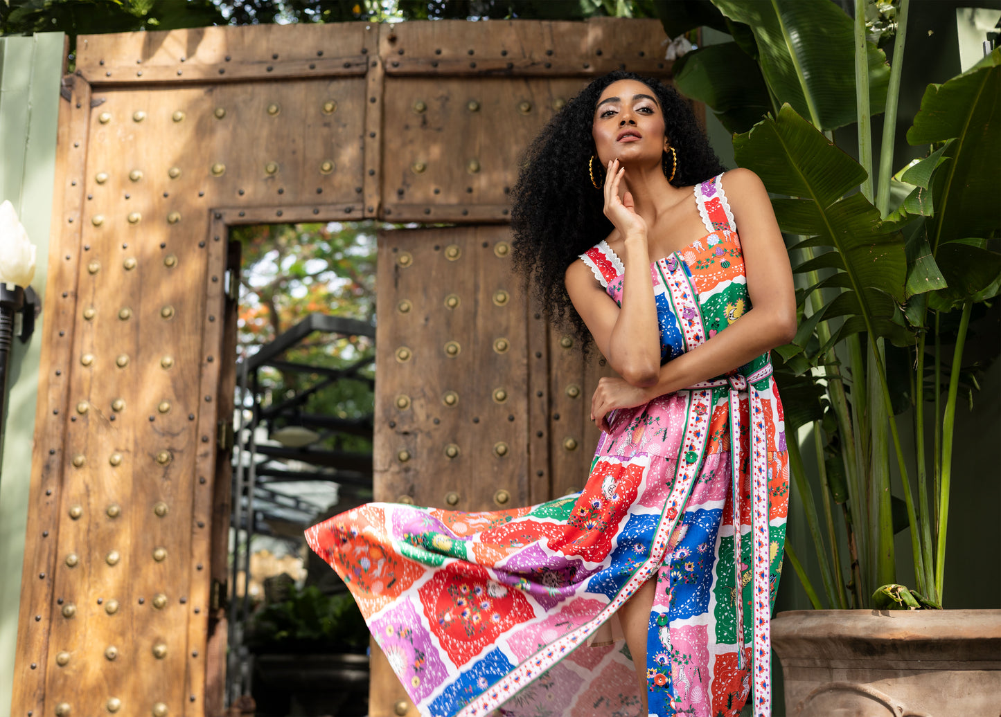 Victoria Maxi Dress in Multi Linen