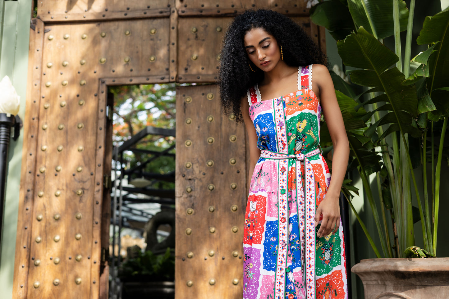 Victoria Maxi Dress in Multi Linen