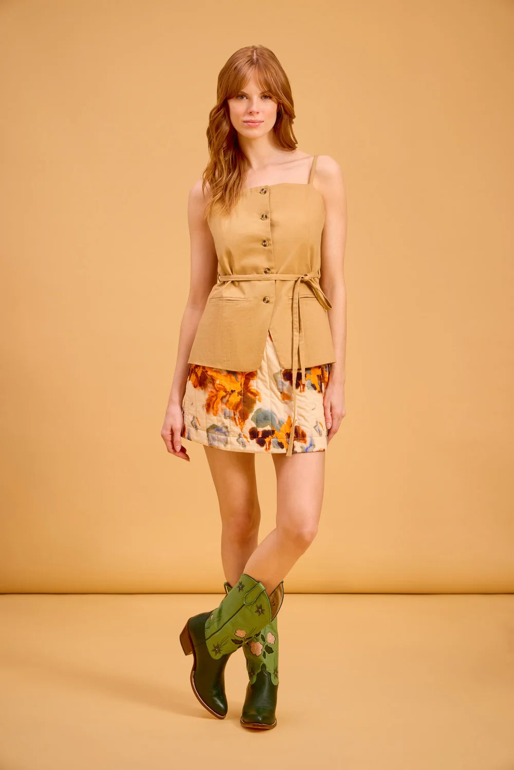 Meredith Vest in Tan