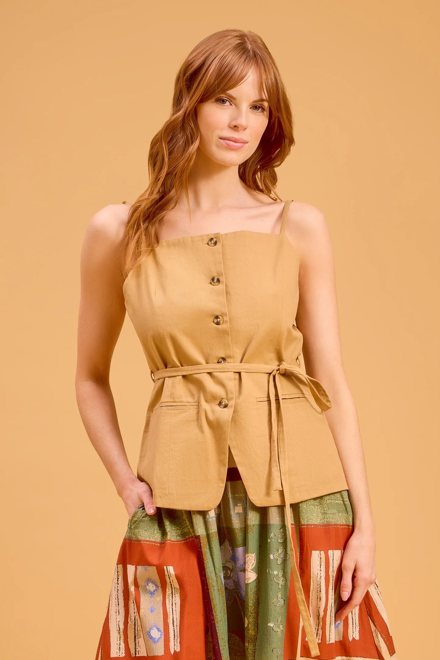 Meredith Vest in Tan