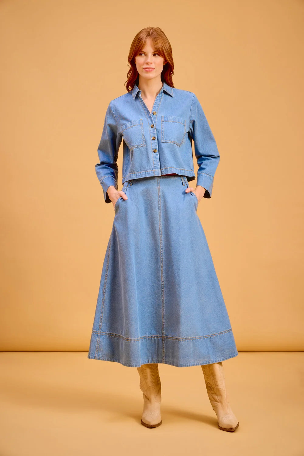 Asbury Skirt in Denim