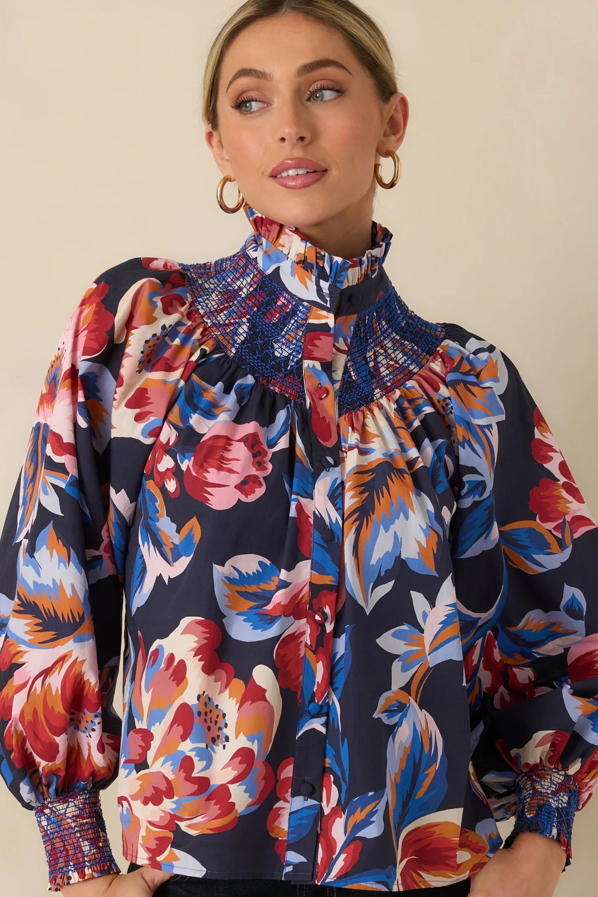 Bedford Blouse in Navy Cover Story