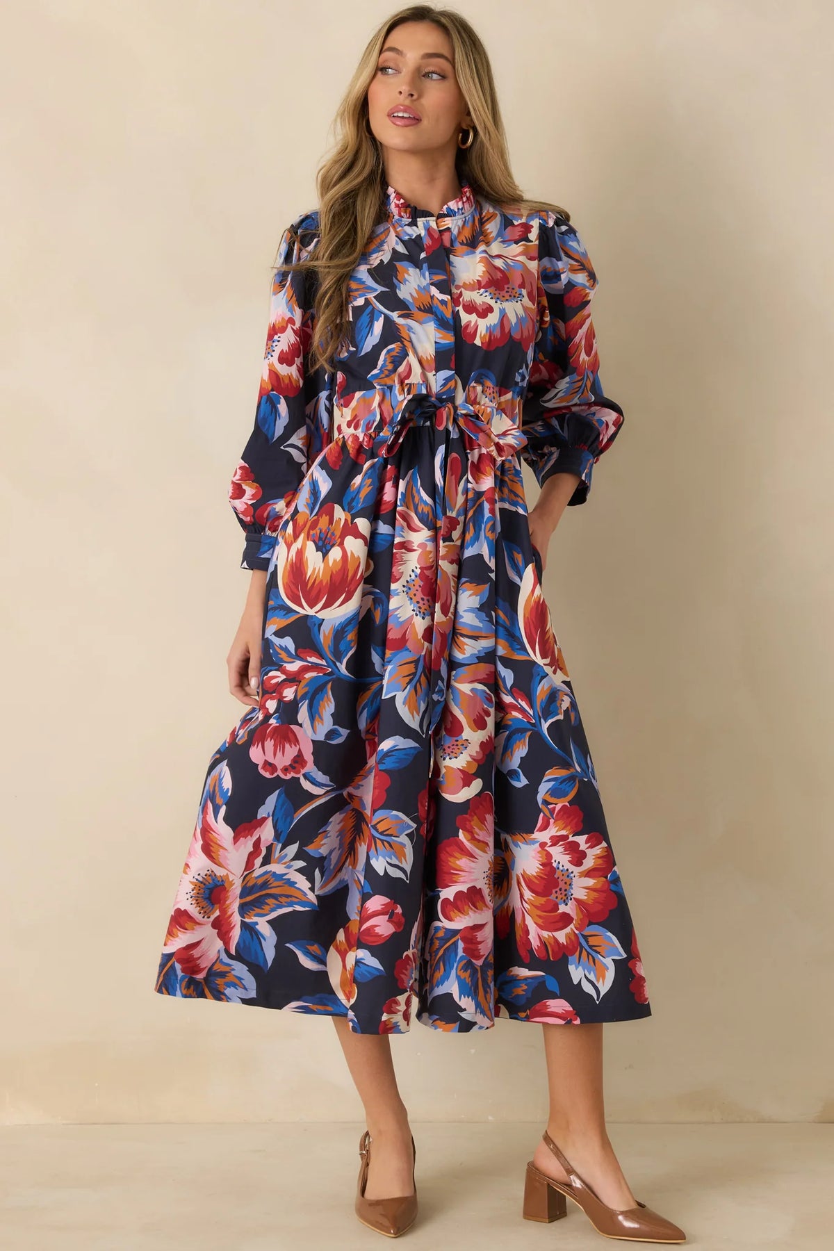 Mayfair Adjustable Dress in Navy Cover Story