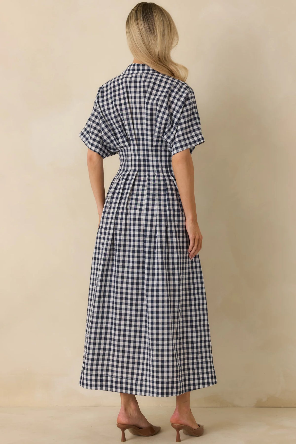 Leighton Dress in Navy Check