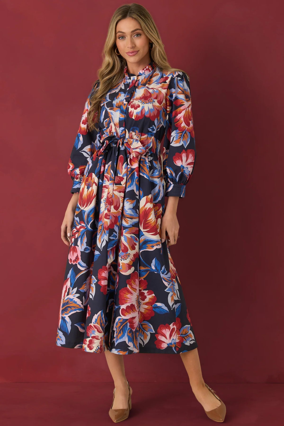 Mayfair Adjustable Dress in Navy Cover Story