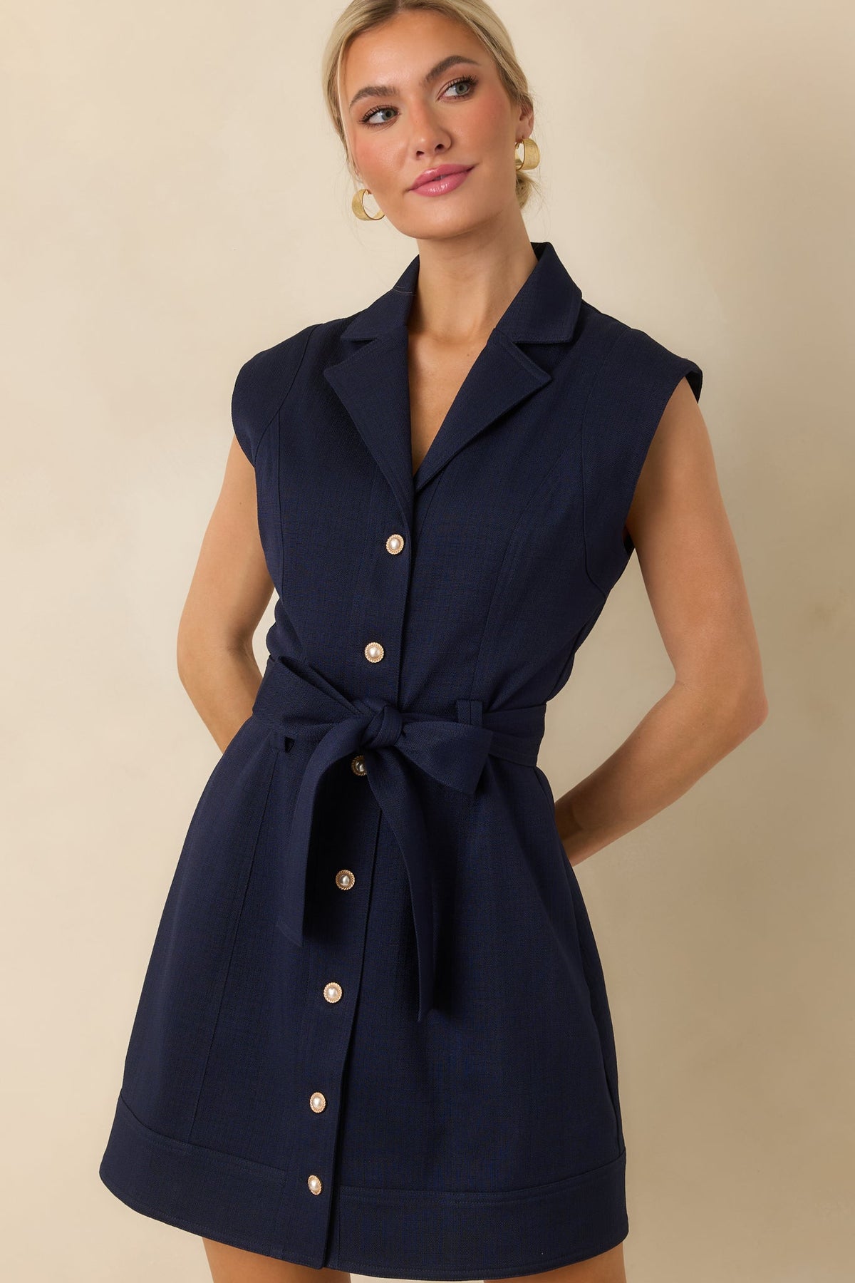 Jackie Mini Dress in Navy Blue