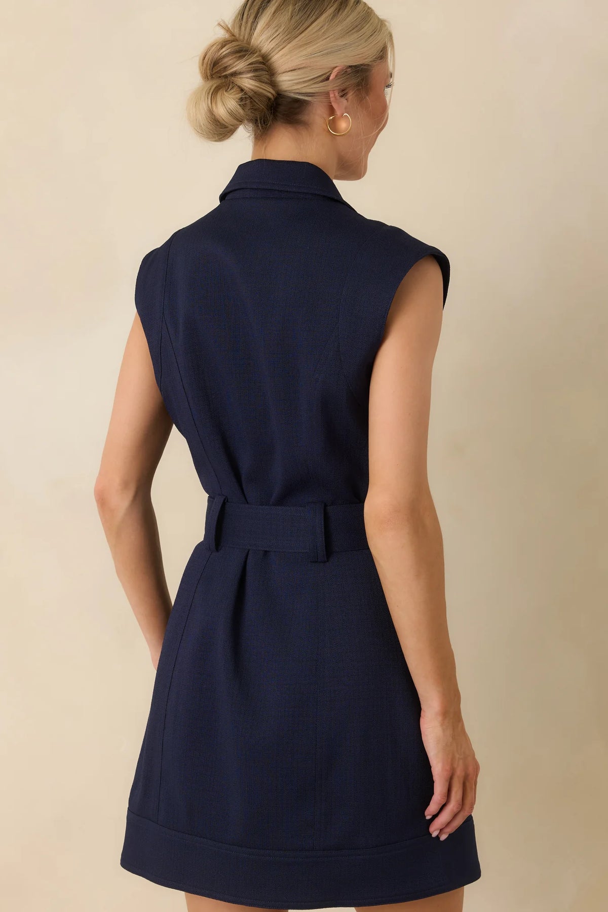 Jackie Mini Dress in Navy Blue