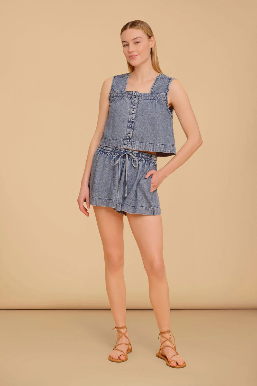 Nellie Top in Denim