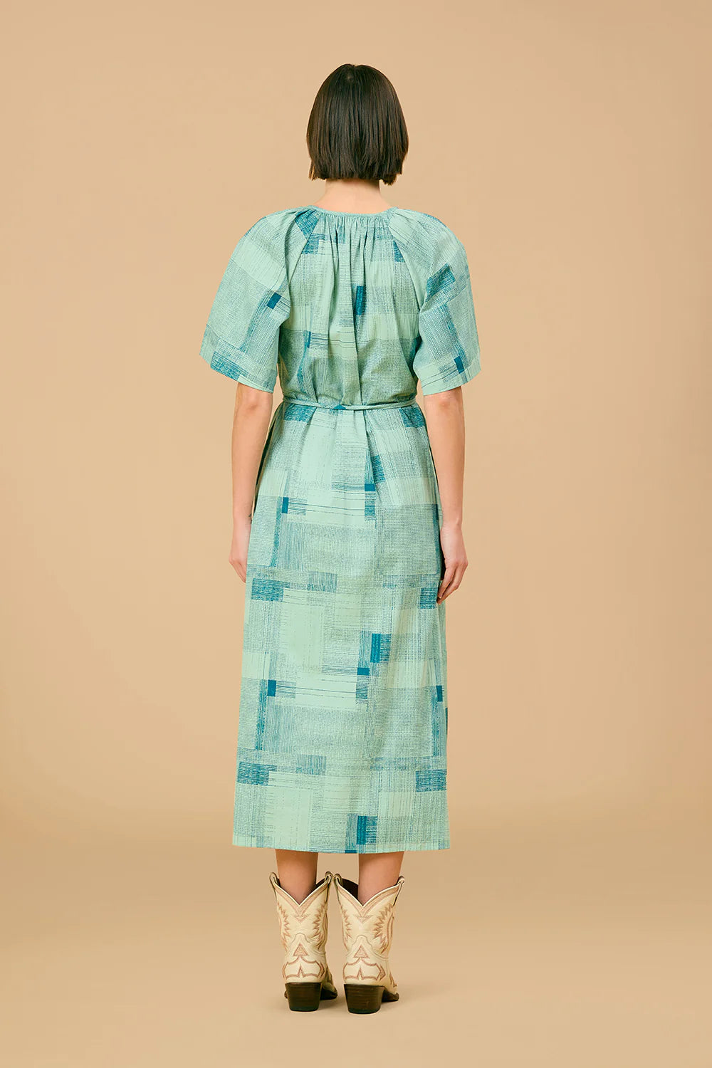 Faye Dress in Blue Print