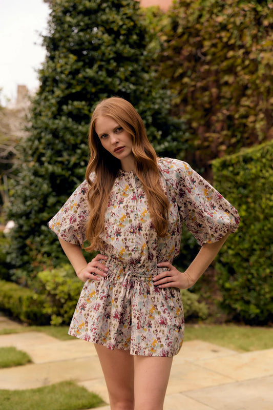 Freda Top in Aqueous Petals