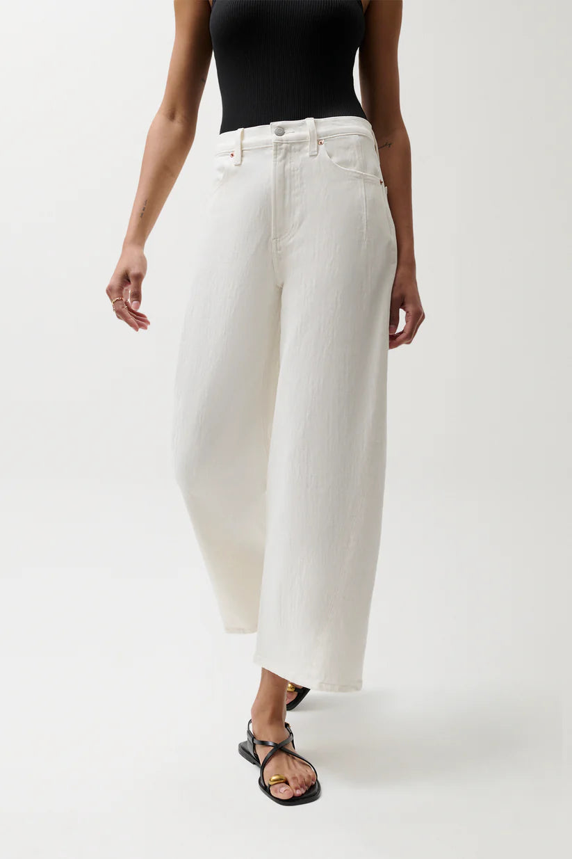 Kyra Ankle High Rise Bowed Ankle in Antique White