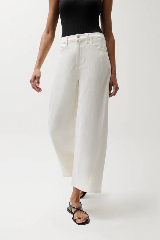 Kyra Ankle High Rise Bowed Ankle in Antique White