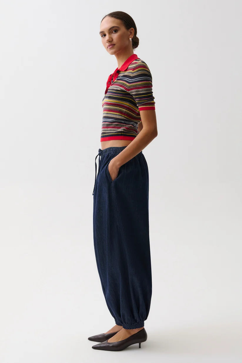 Freya Pull On Harem Pant in Celeste