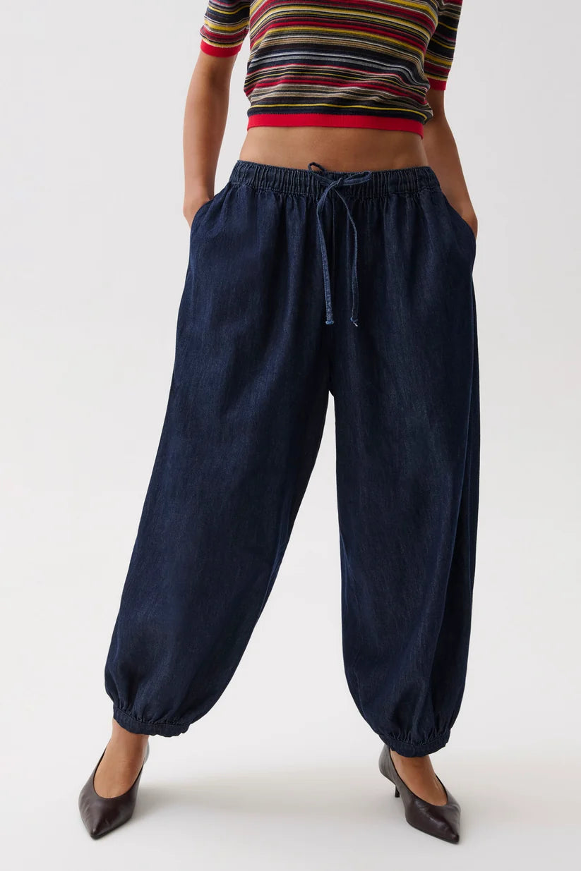 Freya Pull On Harem Pant in Celeste