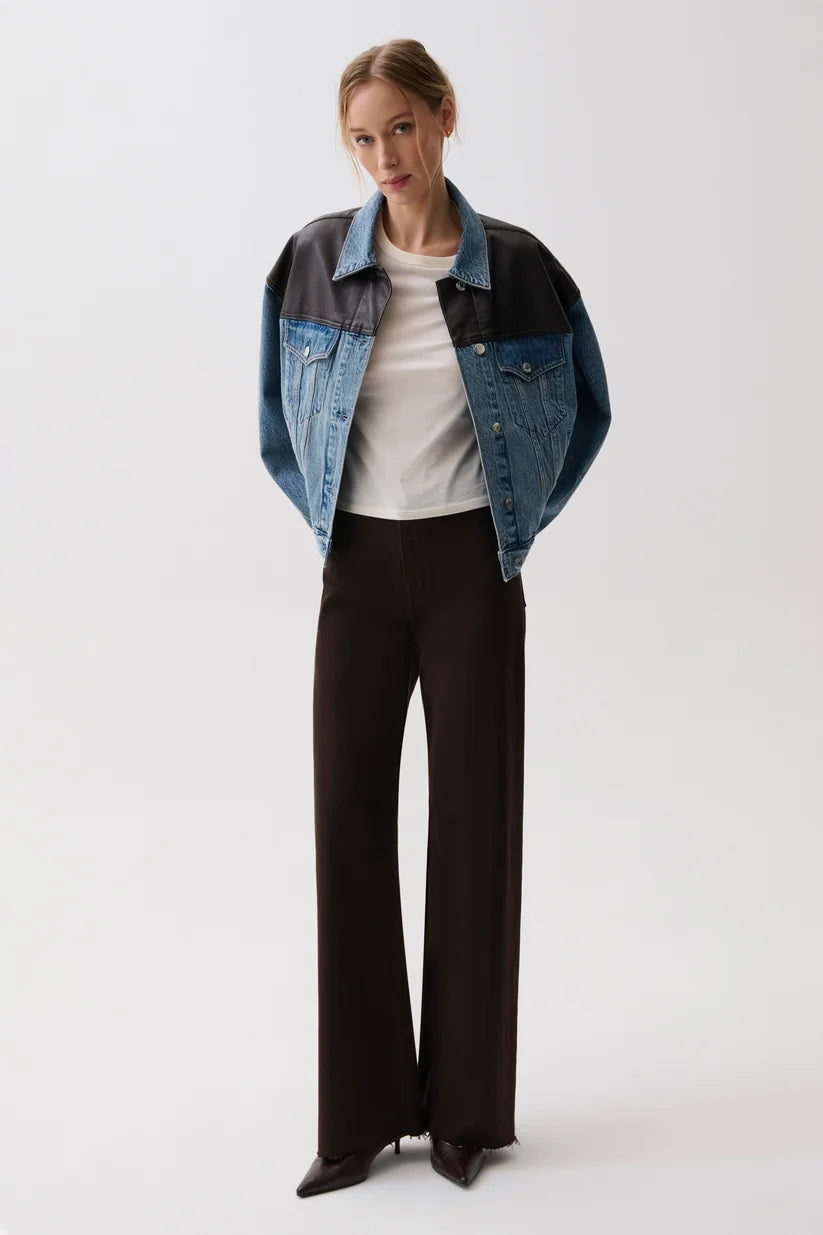 Penny High Rise Wide Leg Jean in Mocha