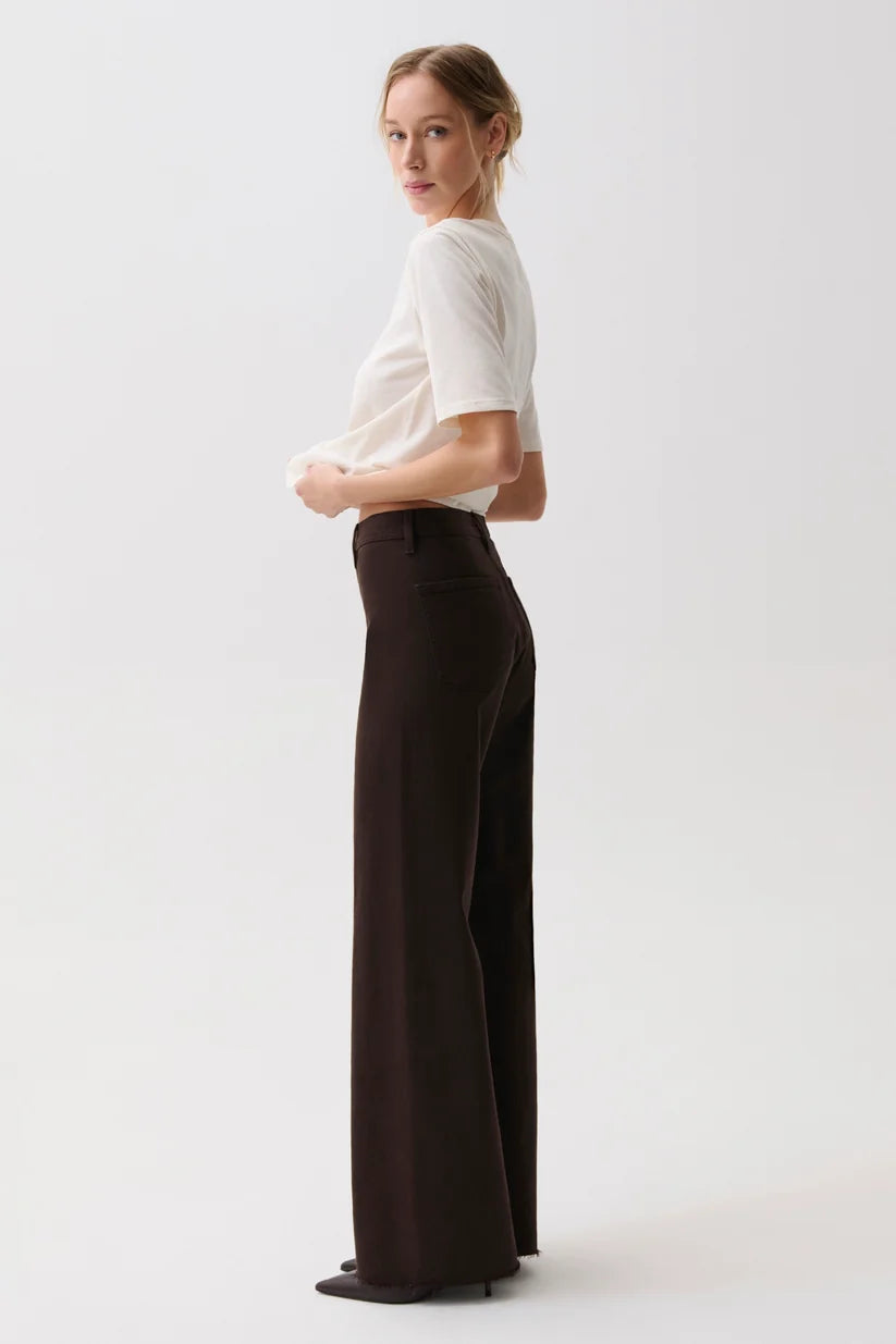 Penny High Rise Wide Leg Jean in Mocha