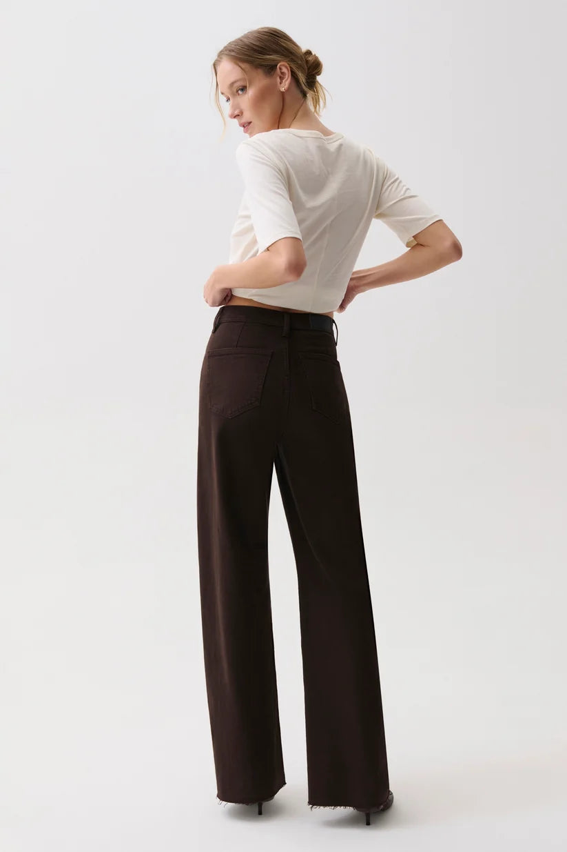 Penny High Rise Wide Leg Jean in Mocha