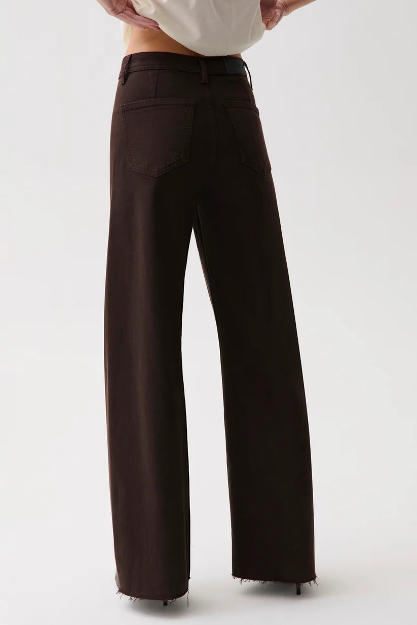 Penny High Rise Wide Leg Jean in Mocha