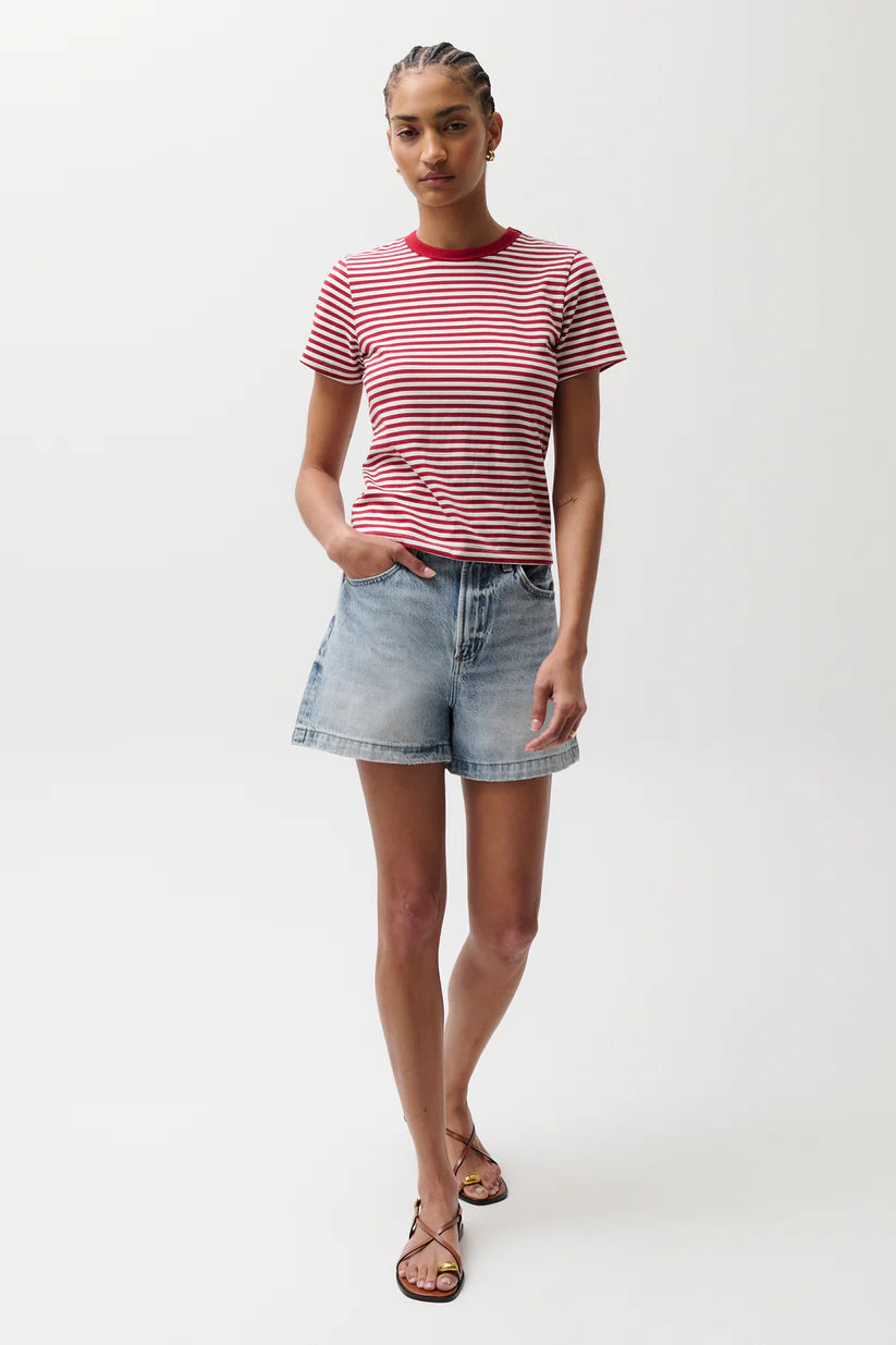 Saige High Rise Short in French Riviera