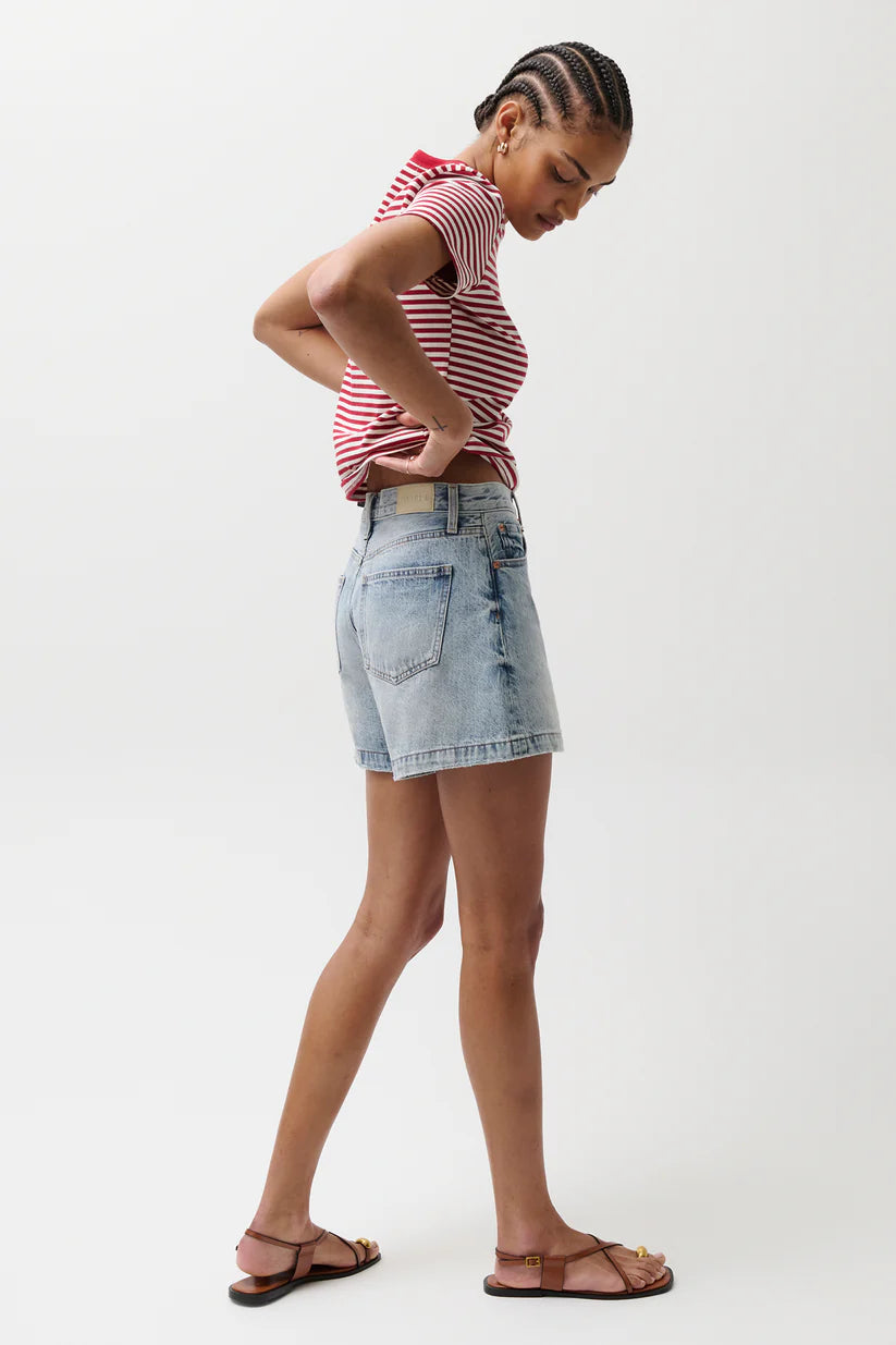 Saige High Rise Short in French Riviera