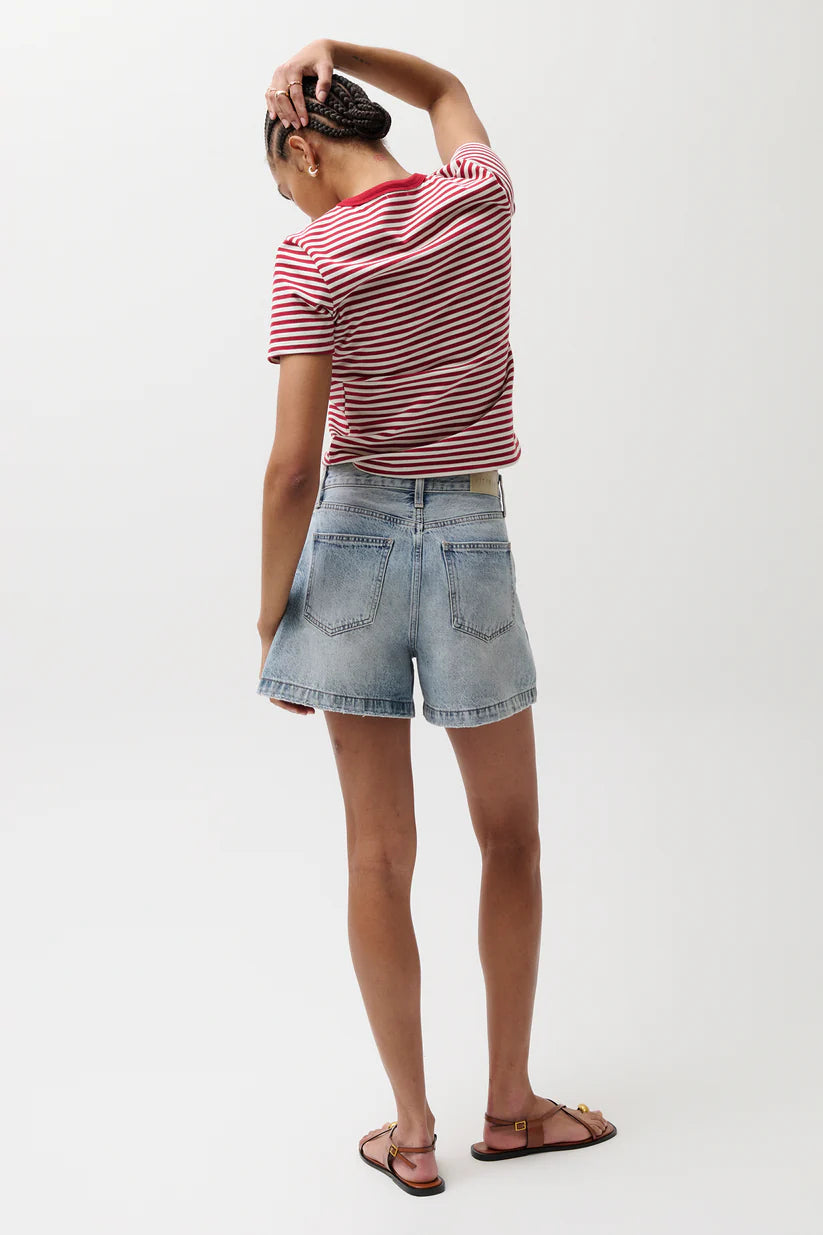 Saige High Rise Short in French Riviera