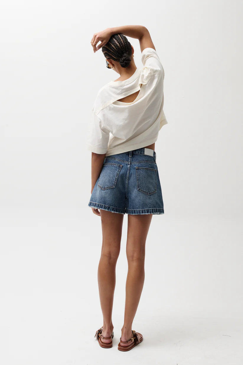 Saige High Rise A-Line Short in Wishbone